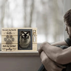 Personaliseerbaar houten katten herdenkstuk met foto en herinneringsurn – Kattenhoek