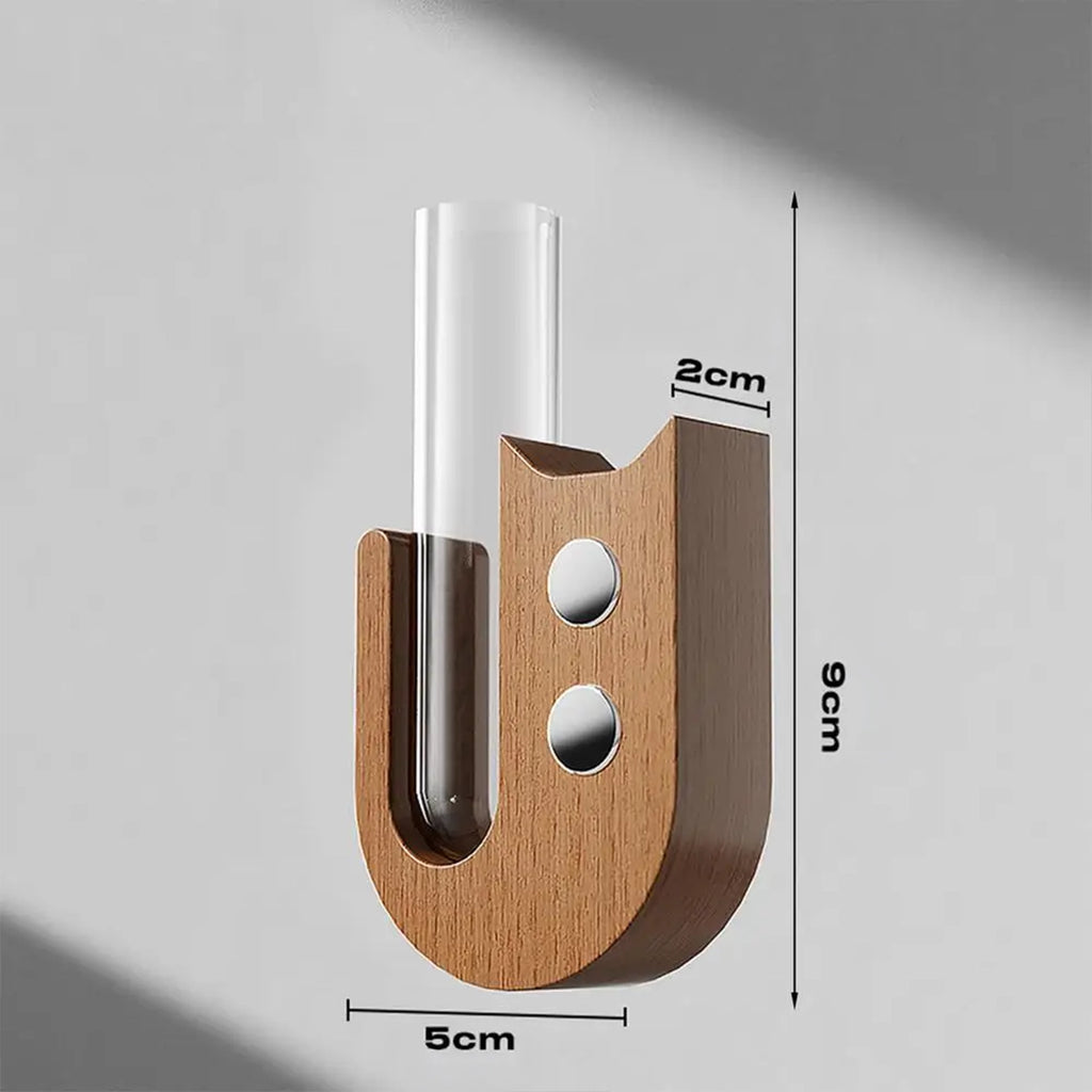 Koelkastmagneet kattenherinnering – houten mini-vaas voor dierbare momenten