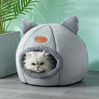 Velboa kattenmand met wasbaar binnenkussen – Cozy Cave