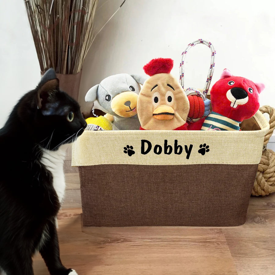 WHISKK™ Gepersonaliseerde Speelgoed Box met naam van kat bedrukt – Kattenhoek