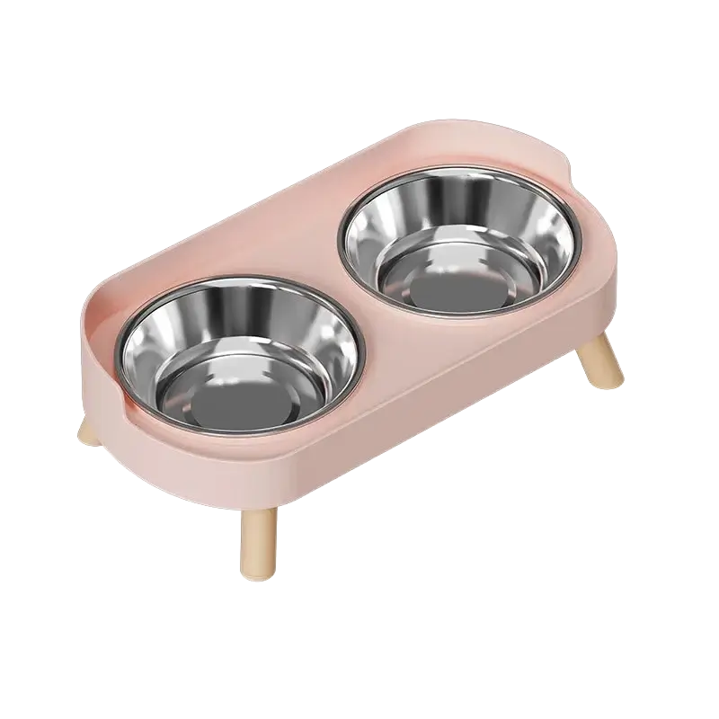 Roze RVS voeder- en drinkbak