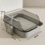 Roze Anti-Spat Kattenbak – modern kattentoilet met open bovenkant voor frisse lucht