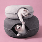 Lit pour chat en forme de beignet