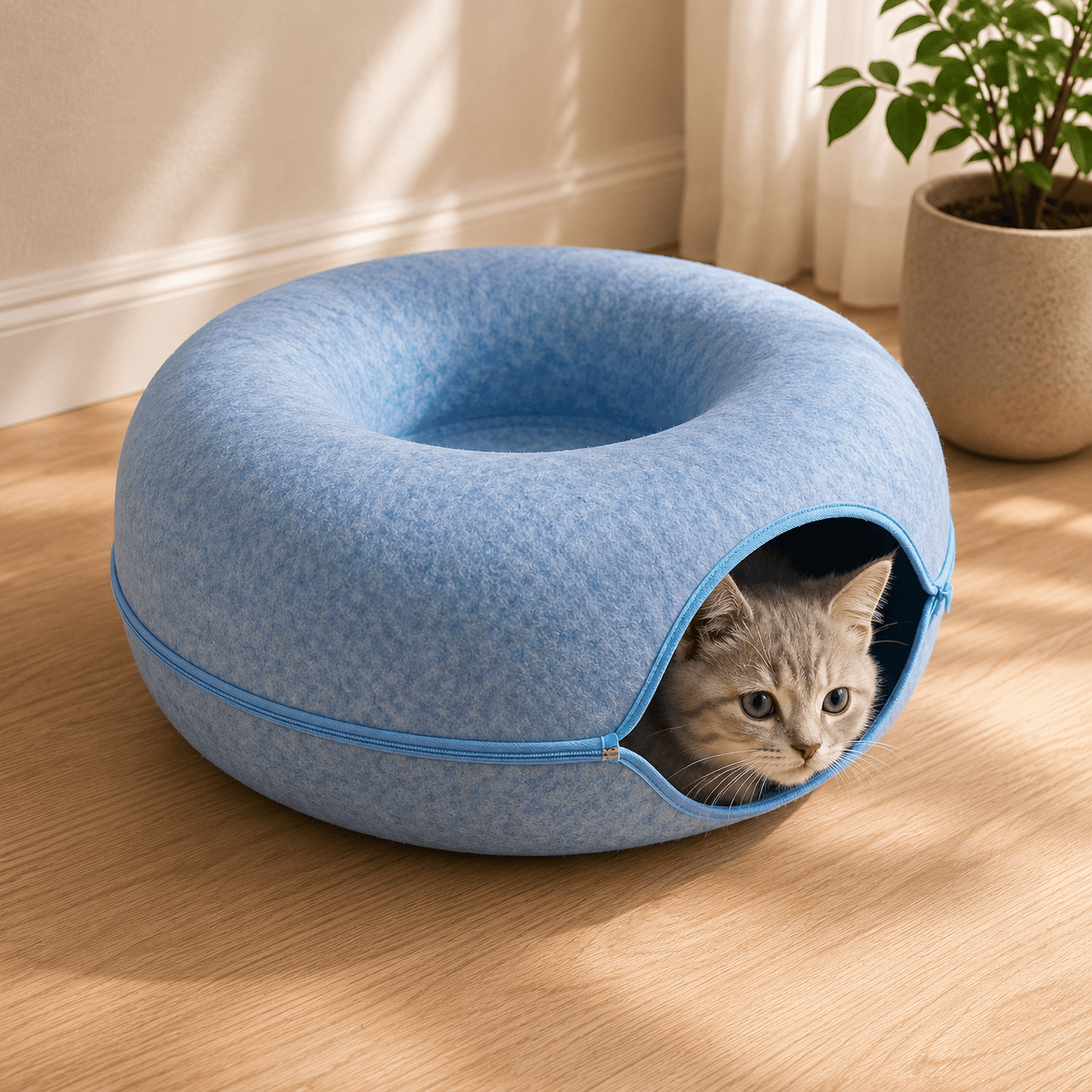 Witte kitten carrier uit Kitten Starterpack Blauw