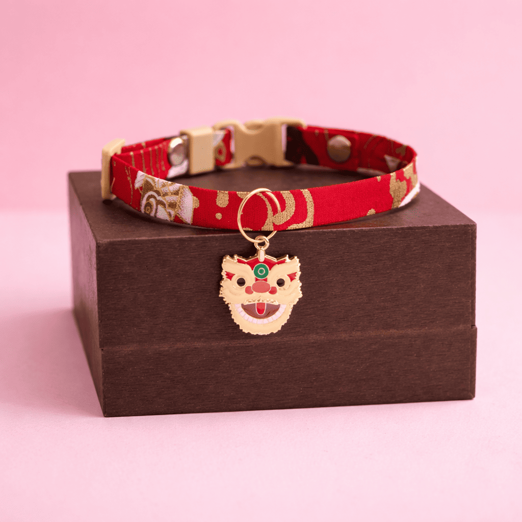 Japanse Sakura kattenhalsband met bloesemdesign voor kat – stijlvolle kattenhalsband van Kattenhoek