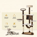 Kattenhoek premium krabpaal – hoge krabtoren met ligplateaus en hangmat