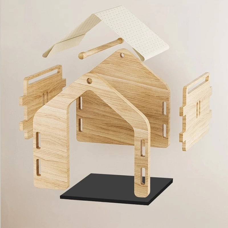 Houten kattenvilla met eenvoudig te monteren panelen – WHISKK™ Pro