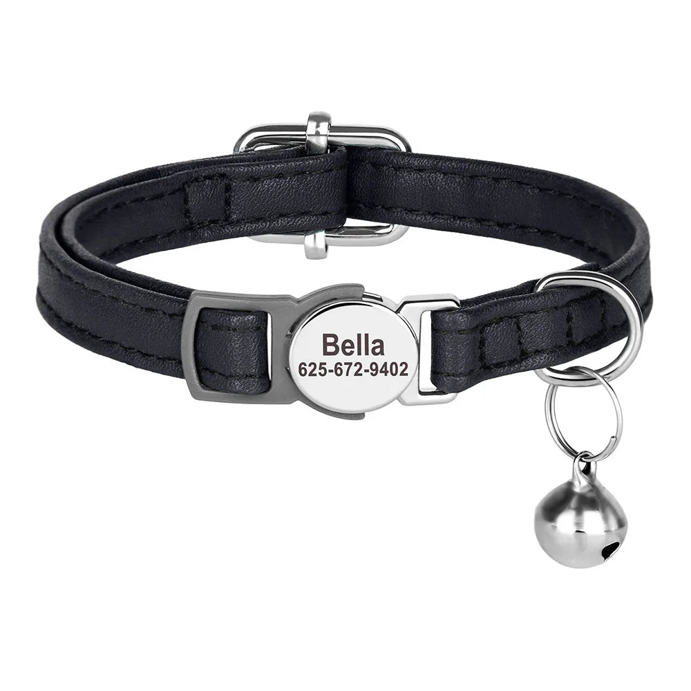 Veilige en stijlvolle PU-leer kattenhalsband met personalisatie-optie – Kattenhoek

Gepersonaliseerde kattenhalsband voor katten en kleine honden, anti-verlies design – Kattenhoek