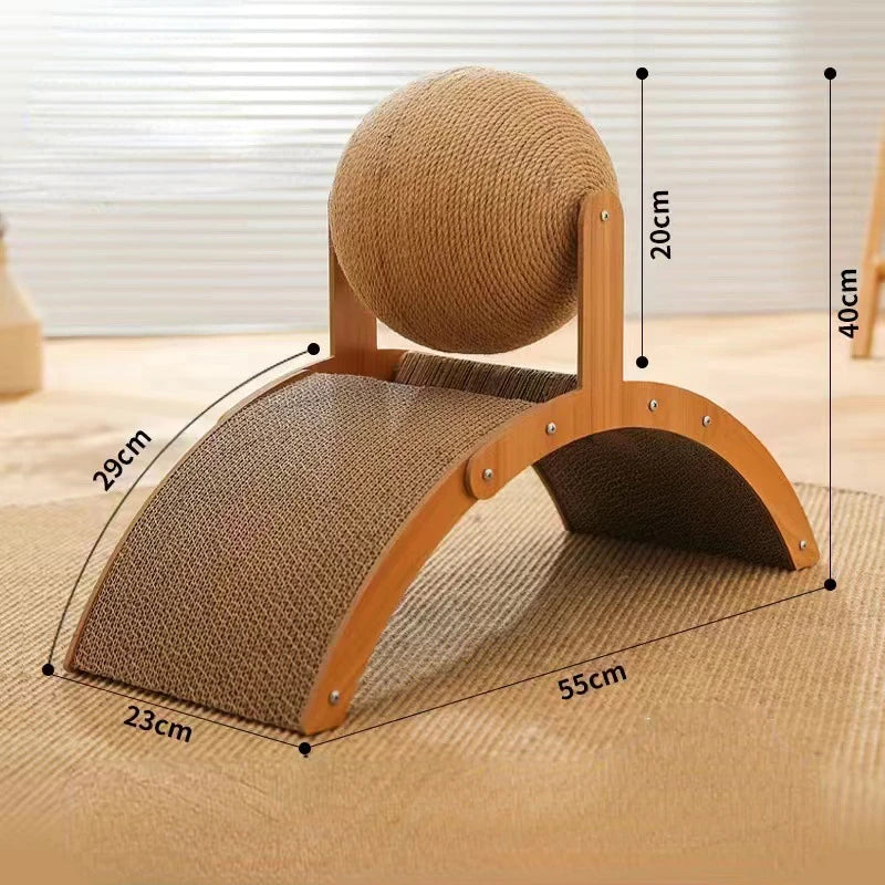 WHISKK™ Krabbal bovenaanzicht met houten bal en sisal krabvlak