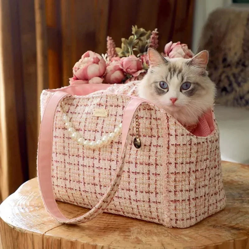 Soft-sided carrier voor huisdieren – stijlvolle plaid patronen