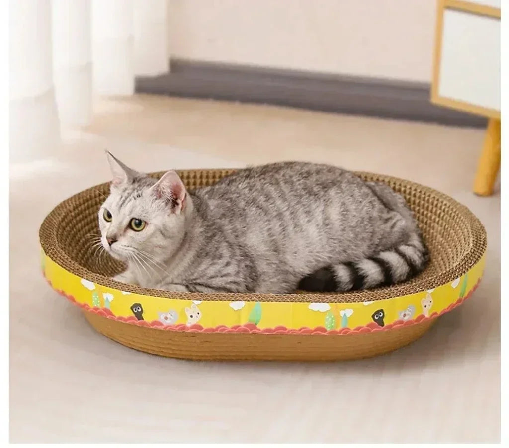 Kattennest en krabspeelgoed in één van golfpapier – Kattenhoek