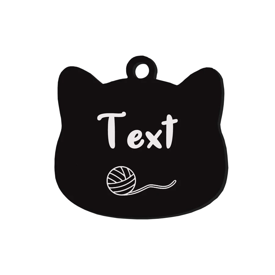 Schattige katten tag voor halsband, duurzame lasergravure – Kattenhoek