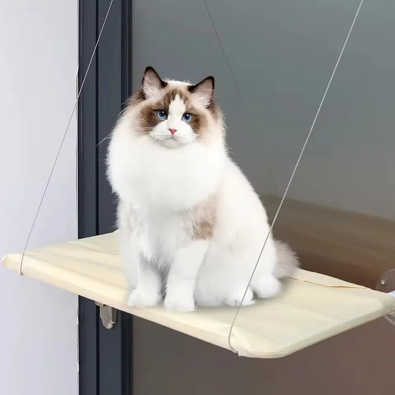 Kattenhoek hangmat voor katten vogelspotten bij raam  
