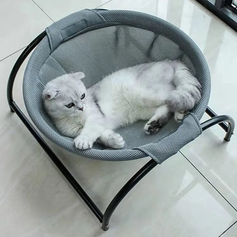 WHISKK kattenhangmat vrijstaand stevig design - Kattenhoek  
Vrijstaande kattenhangmat staal hout ademend stof - Kattenhoek  