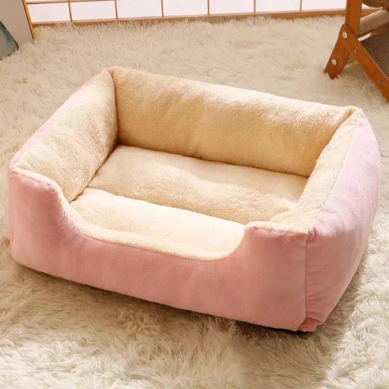 Comfortabel pluche kattenbed in groen – Kattenhoek