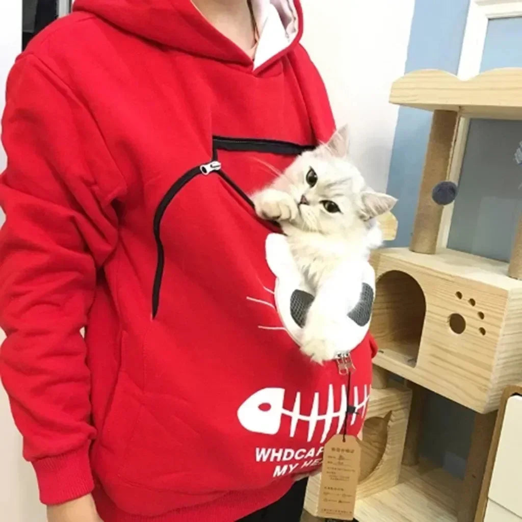 Cat Lovers Hoodie met kangoeroezak voor katten – Kattenhoek