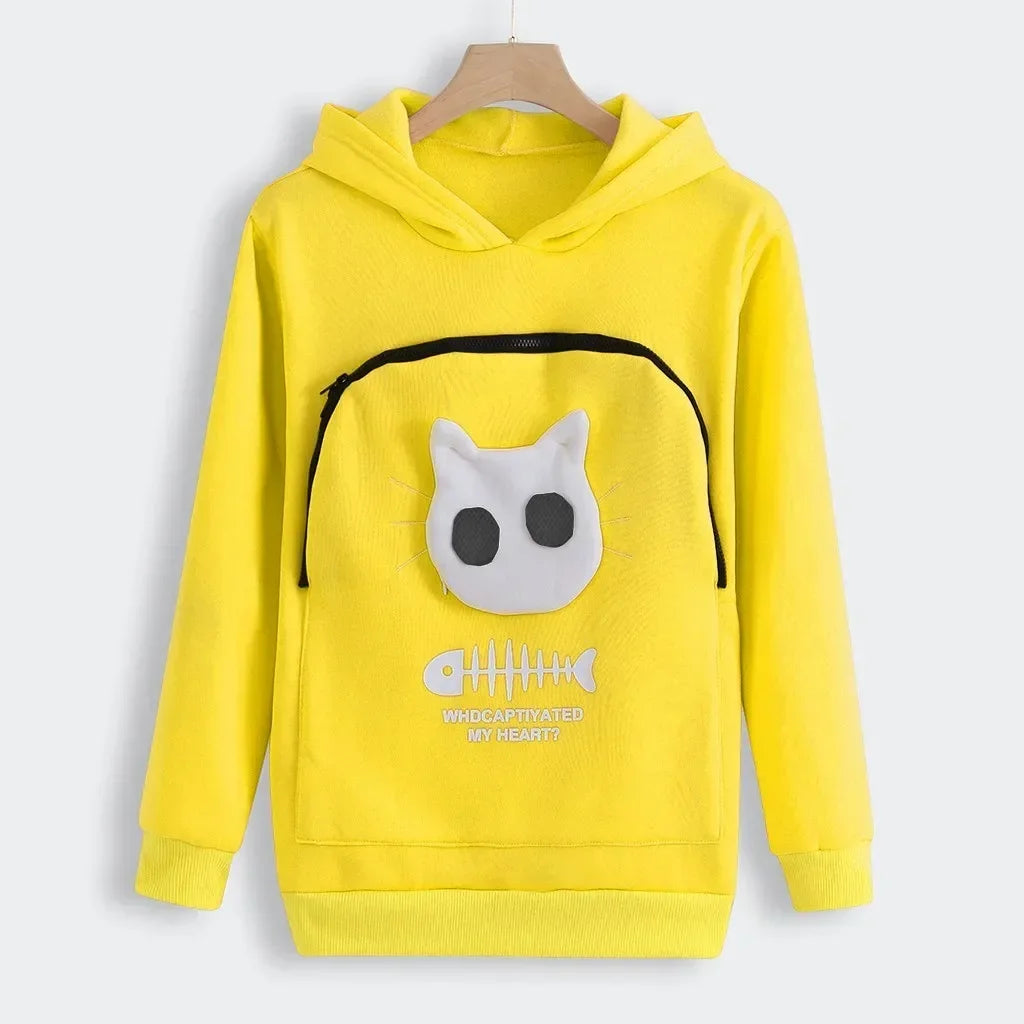 Cat Lovers Hoodie voor winter, damesmode met huisdieren