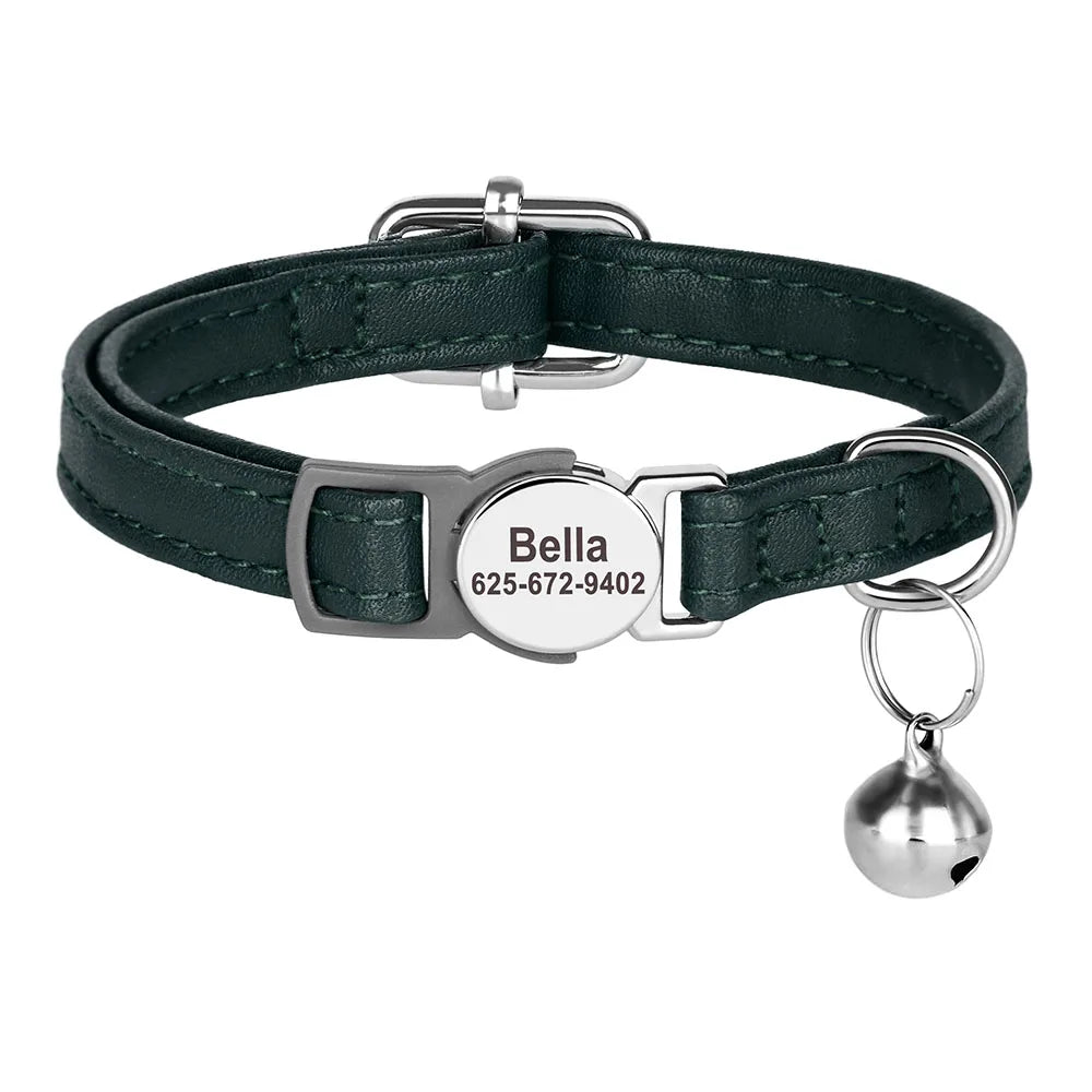 Aangepaste kattenhalsband in rood, bruin, roze, groen en zwart met ID-tag – Kattenhoek

Kattenhalsband met gratis gegraveerde naam en telefoonnummer, inclusief belletje – Kattenhoek