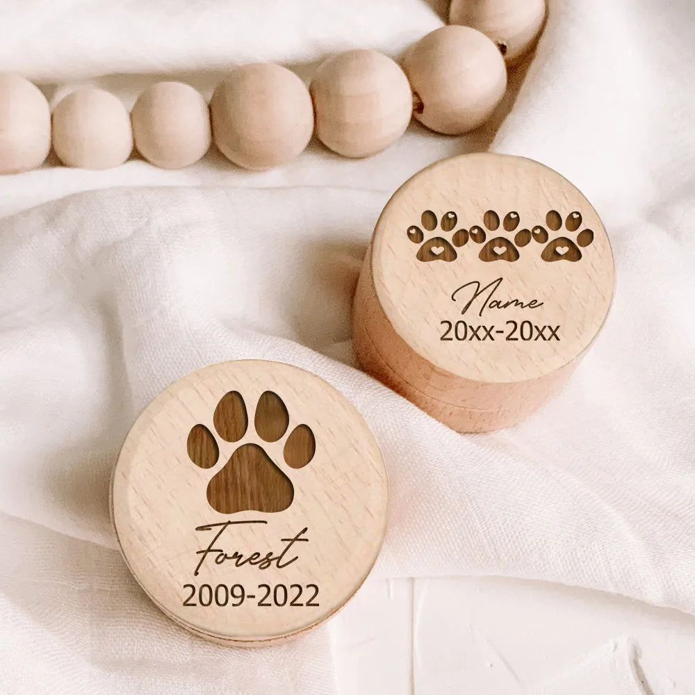 WHISKK™ gepersonaliseerd houten herdenkdoosje voor kat of hond – Kattenhoek herinneringscadeau