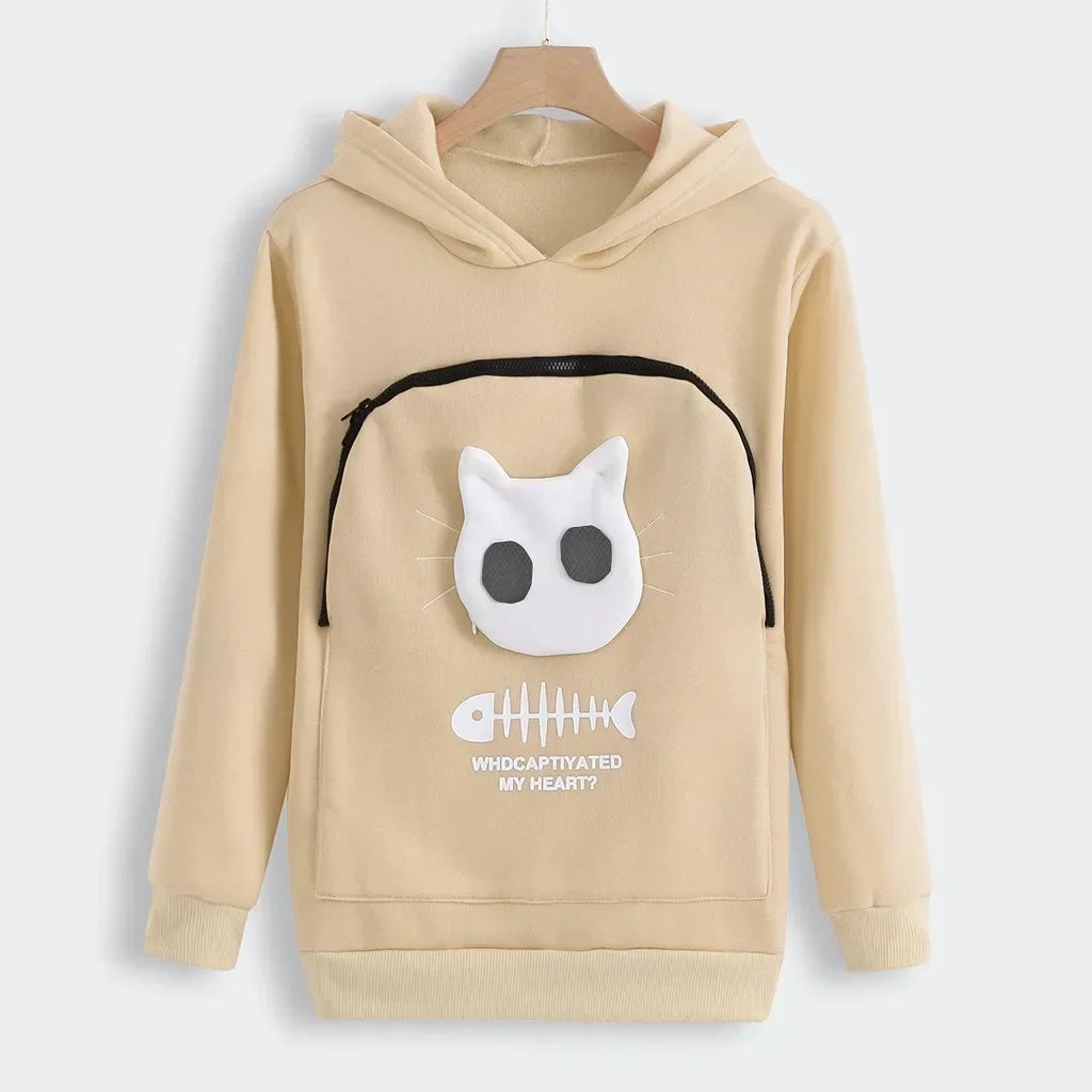 Comfortabel sweatshirt met kangoeroezak voor huisdieren