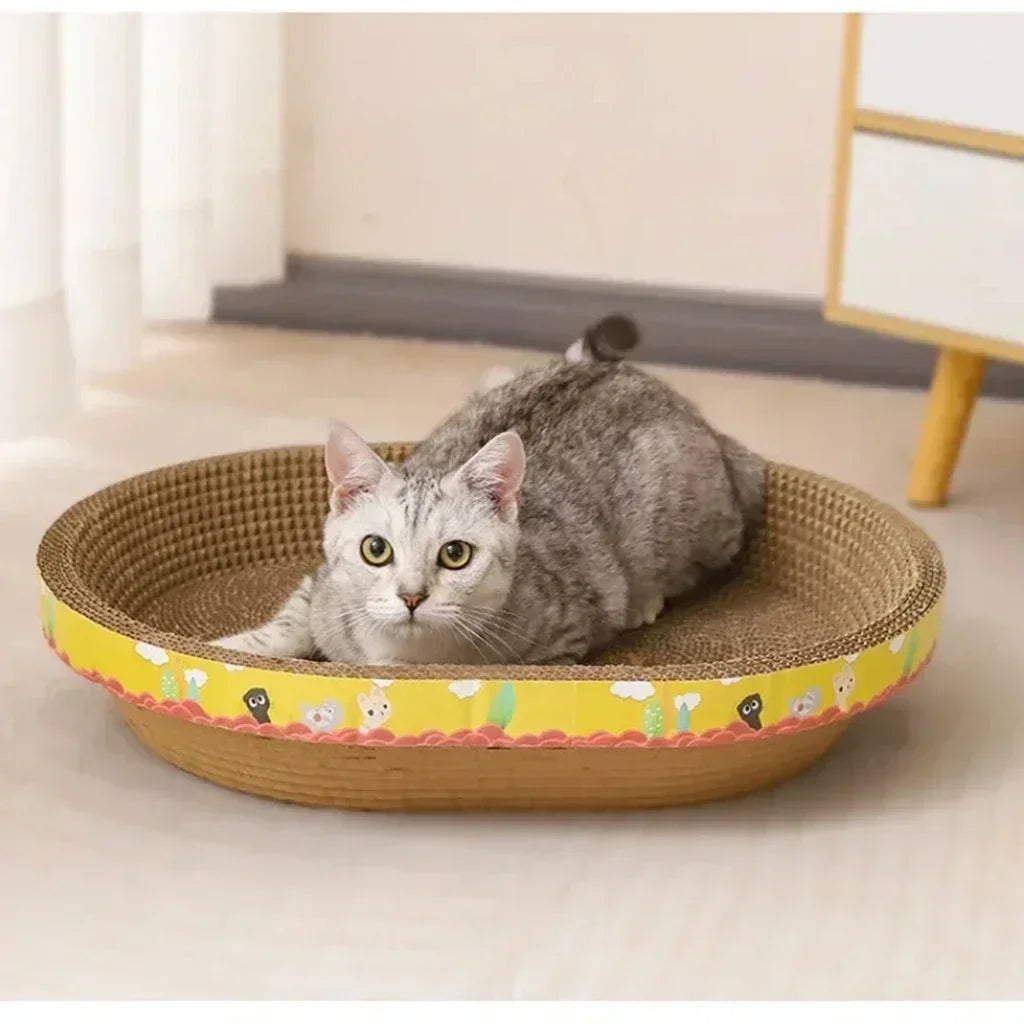 Krabschaal ovaal van golfpapier met kattenkruid – Kattenhoek