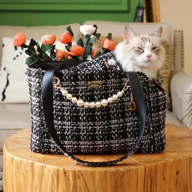 Modieuze katten schoudertas – zwart, wit, roze of mintgroen