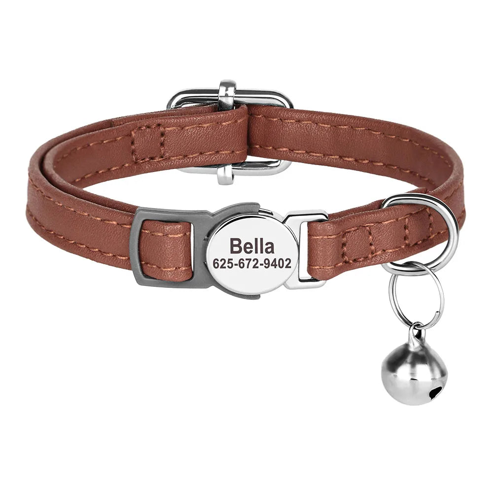 Aangepaste kattenhalsband in rood, bruin, roze, groen en zwart met ID-tag – Kattenhoek

Kattenhalsband met gratis gegraveerde naam en telefoonnummer, inclusief belletje – Kattenhoek