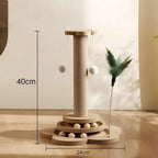 Compacte houten kattenkrabpaal met geïntegreerde speelballen en sisal krabplank voor kittens en volwassen katten. Solden online voor Katten