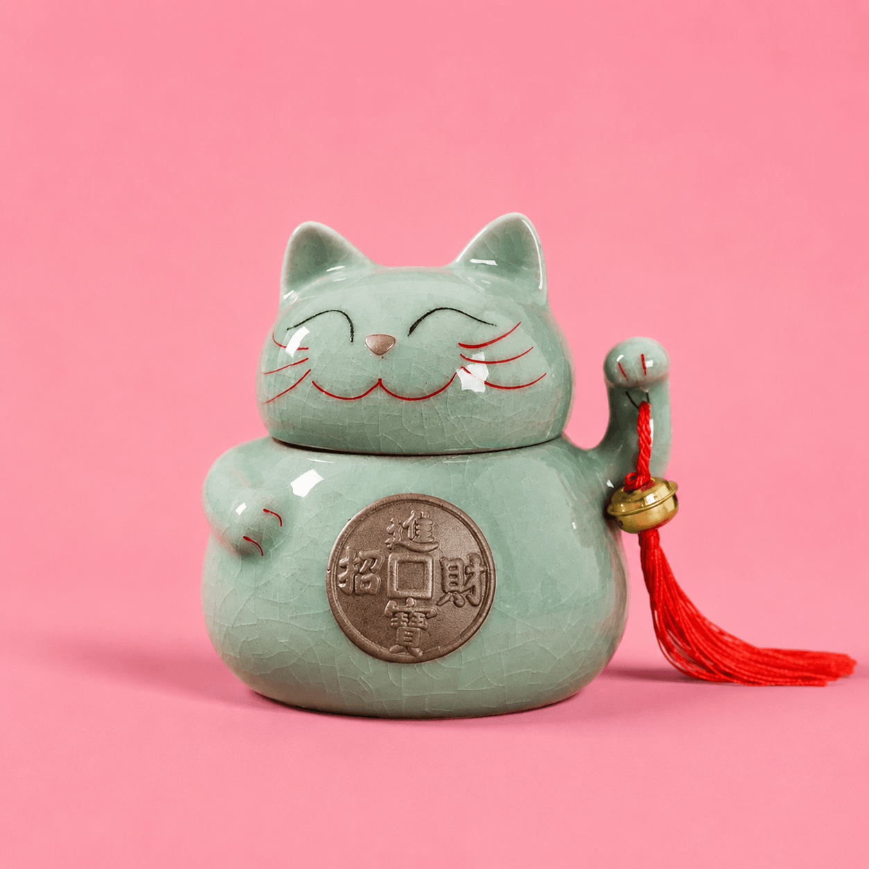 WHISKK™ Keramische Gelukskat Urn voor katten als liefdevolle herinnering | Kattenhoek