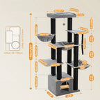 Kat scherpt klauwen aan dikke sisalpaal van WHISKK – duurzaam krabplezier